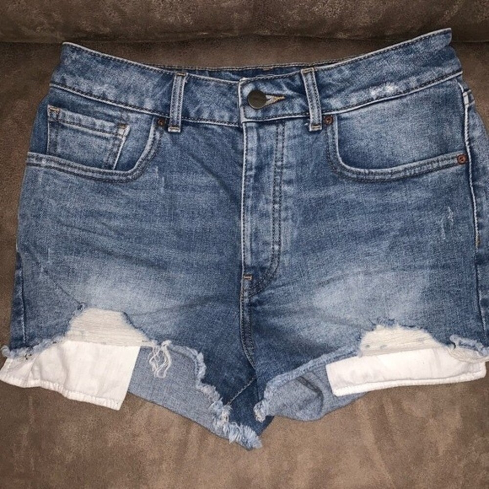WARP +WEFT high‎ rise jeans shorts- size 27